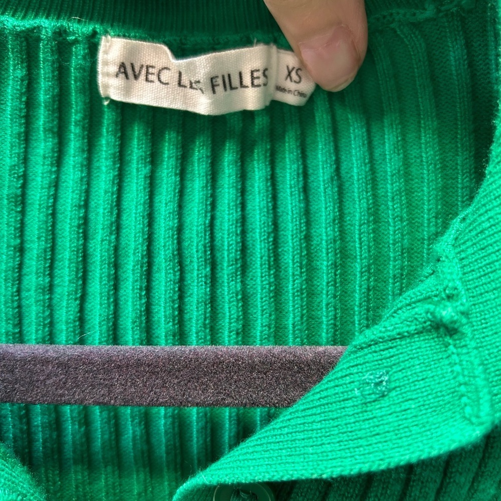 Avec Les Filles Emerald Button Down Shirt - Picture 3 of 3